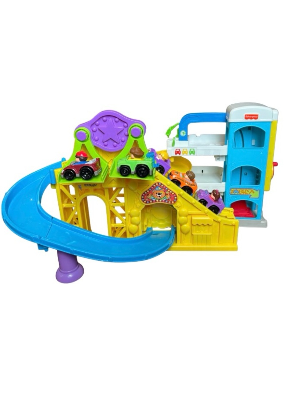 Fisher Price Little People Wheelies Roller Coaster Helpful Neighbors Garage